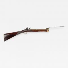 Antique Blunderbus by P Bond with hinged bayonet and walnut stock - 900228