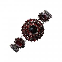 Antique Bohemian Bracelet Encrusted with Garnets in Garnet Gold Setting - 4440680