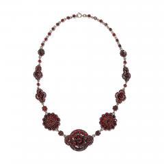 Antique Bohemian Necklace Encrusted with Garnets in Garnet Gold Setting - 4440683