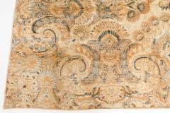 Antique Botanic Persian Kirman Beige Brown Blue Handmade Wool Rug - 2453851