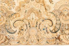Antique Botanic Persian Kirman Beige Brown Blue Handmade Wool Rug - 2453852