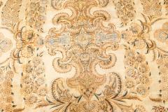 Antique Botanic Persian Kirman Beige Brown Blue Handmade Wool Rug - 2453853