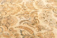 Antique Botanic Persian Kirman Beige Brown Blue Handmade Wool Rug - 2453854