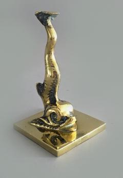 Antique Brass Dolphin Paperweight - 1699757