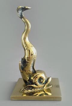 Antique Brass Dolphin Paperweight - 1699758