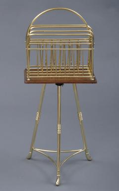 Antique Brass Revolving Magazine Stand - 261755