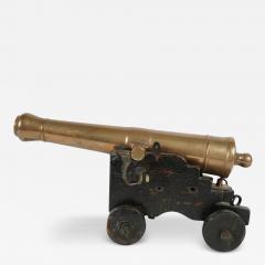 Antique Brass Scale Model of a Cannon - 3923067