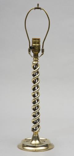 Antique Brass Twist Candlestick Lamp - 1838951