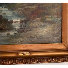 Antique British Landscape Oil Painting by J Wallace - 4247379