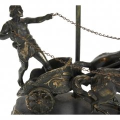 Antique Bronze Figural Gladiator on a Chariot Table Lamp - 2669196