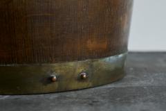 Antique Bucket or Waste Paper Basket in Wood and Brass 19th Century - 4396346