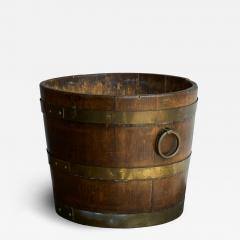 Antique Bucket or Waste Paper Basket in Wood and Brass 19th Century - 4402830