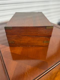 Antique Burl Walnut with Brass Accents English Traveling Writing Desk - 4424065