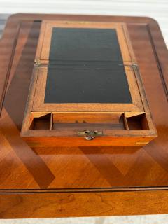 Antique Burl Walnut with Brass Accents English Traveling Writing Desk - 4424085