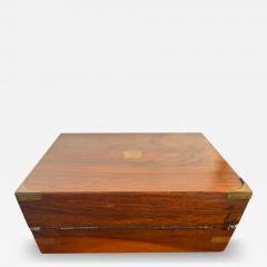 Antique Burl Walnut with Brass Accents English Traveling Writing Desk - 4426788