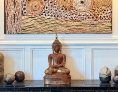 Antique Burmese Lacquer Wood Shan Style Buddha Statue - 4690556