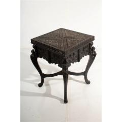 Antique Carved Chinese Handkerchief Game Table - 3378824