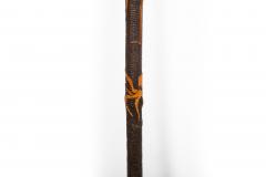 Antique Carved Folk Art Walking Stick Cane Skeletons Octopus - 4515654