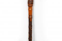 Antique Carved Folk Art Walking Stick Cane Skeletons Octopus - 4515655