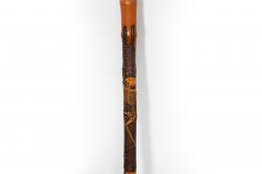 Antique Carved Folk Art Walking Stick Cane Skeletons Octopus - 4515658