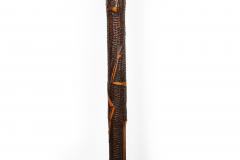 Antique Carved Folk Art Walking Stick Cane Skeletons Octopus - 4515659