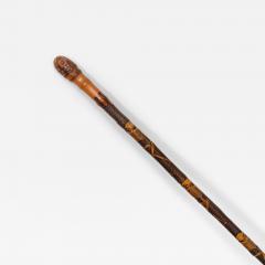 Antique Carved Folk Art Walking Stick Cane Skeletons Octopus - 4515730