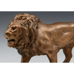 Antique Carved Giltwood Lion Sculpture - 3747450