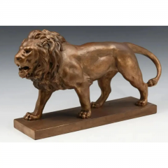 Antique Carved Giltwood Lion Sculpture - 3747456