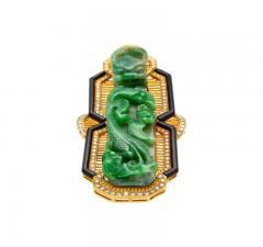 Antique Carved Grade A Jadeite Jade Dragon Hook Chinese Belt Buckle Pendant - 3509894