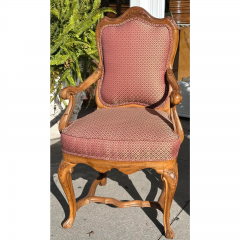 Antique Carved Italian Walnut Arm Chair - 3474228
