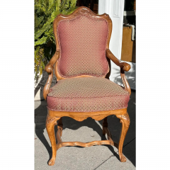 Antique Carved Italian Walnut Arm Chair - 3474229