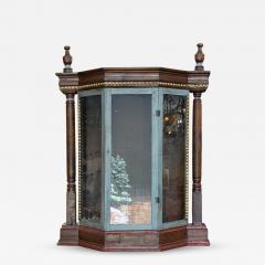 Antique Carved Italian Walnut Santos Reliquary Cabinet - 4762633