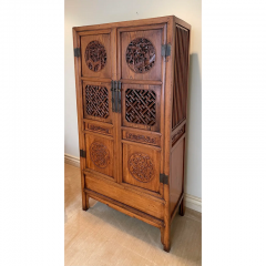 Antique Carved Japanese Armoire Tv Cabinet - 2806716