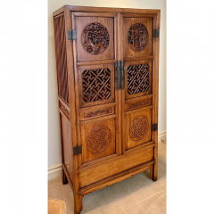 Antique Carved Japanese Armoire Tv Cabinet - 2806724