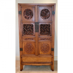 Antique Carved Japanese Armoire Tv Cabinet - 2806741