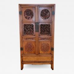 Antique Carved Japanese Armoire Tv Cabinet - 2813238