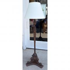 Antique Carved Mahogany Floor Lamp - 4648867