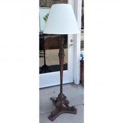 Antique Carved Mahogany Floor Lamp - 4648868