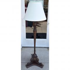 Antique Carved Mahogany Floor Lamp - 4648872