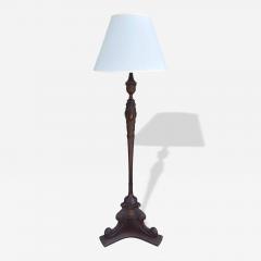 Antique Carved Mahogany Floor Lamp - 4649472