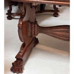 Antique Carved Swan Renaissance Style Walnut Console Table Desk - 3406332
