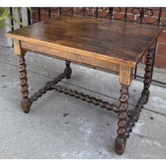 Antique Carved Walnut Barley Twist Side Table - 4333519
