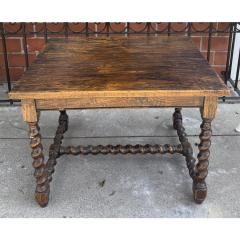 Antique Carved Walnut Barley Twist Side Table - 4333521