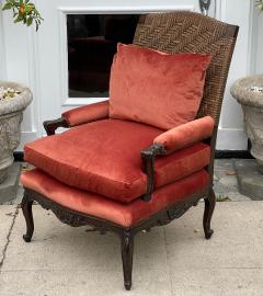 Antique Carved Walnut Bergere Chair Ottoman Duchesse Brisee 2 Piece Chaise - 2554078