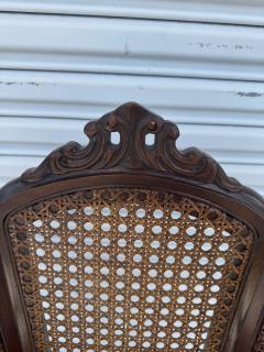 Antique Carved Wood Armchair with Cane Back - 4215270
