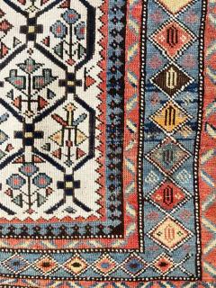 Antique Caucasian Chi Chi Shirvan Kazak Rug 36 x 47  - 3966093