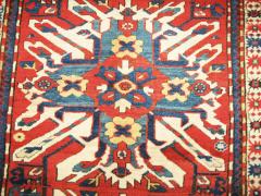 Antique Caucasian Eagle Kazak Rug Triple Medallion 38 x 88  - 3958452