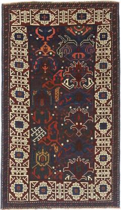 Antique Caucasian Kuba Bijov Rug 27 x 46  - 4269305