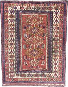 Antique Caucasian Kuba Rug 3 8 x 4 11  - 4327773
