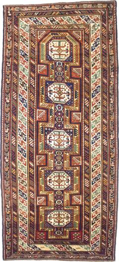 Antique Caucasian Kuba Rug 46 x 101  - 4269284